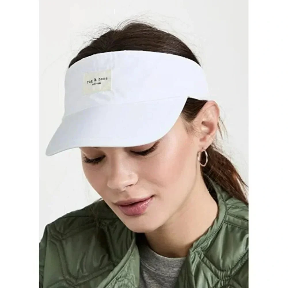 Rag & Bone Women's Addison Visor Polyester Hat Antique White (MSRP $85)